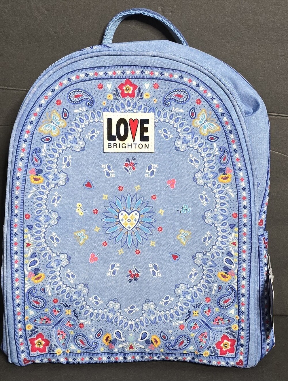 Brighton Bandana Love Backpack Blue, New In Original Packaging with Tags